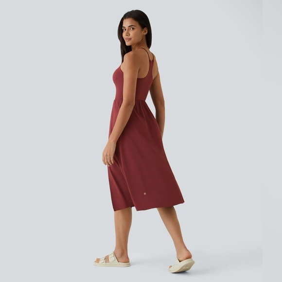 Halara- Everyday Midi Chill Dress  – Madder Root (Burgundy) – Size Large – NWT - Picture 2 of 7